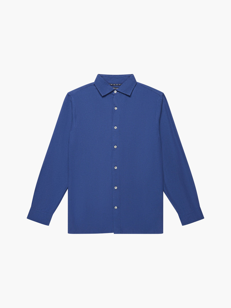 Long Sleeve Linen Blend Shirt