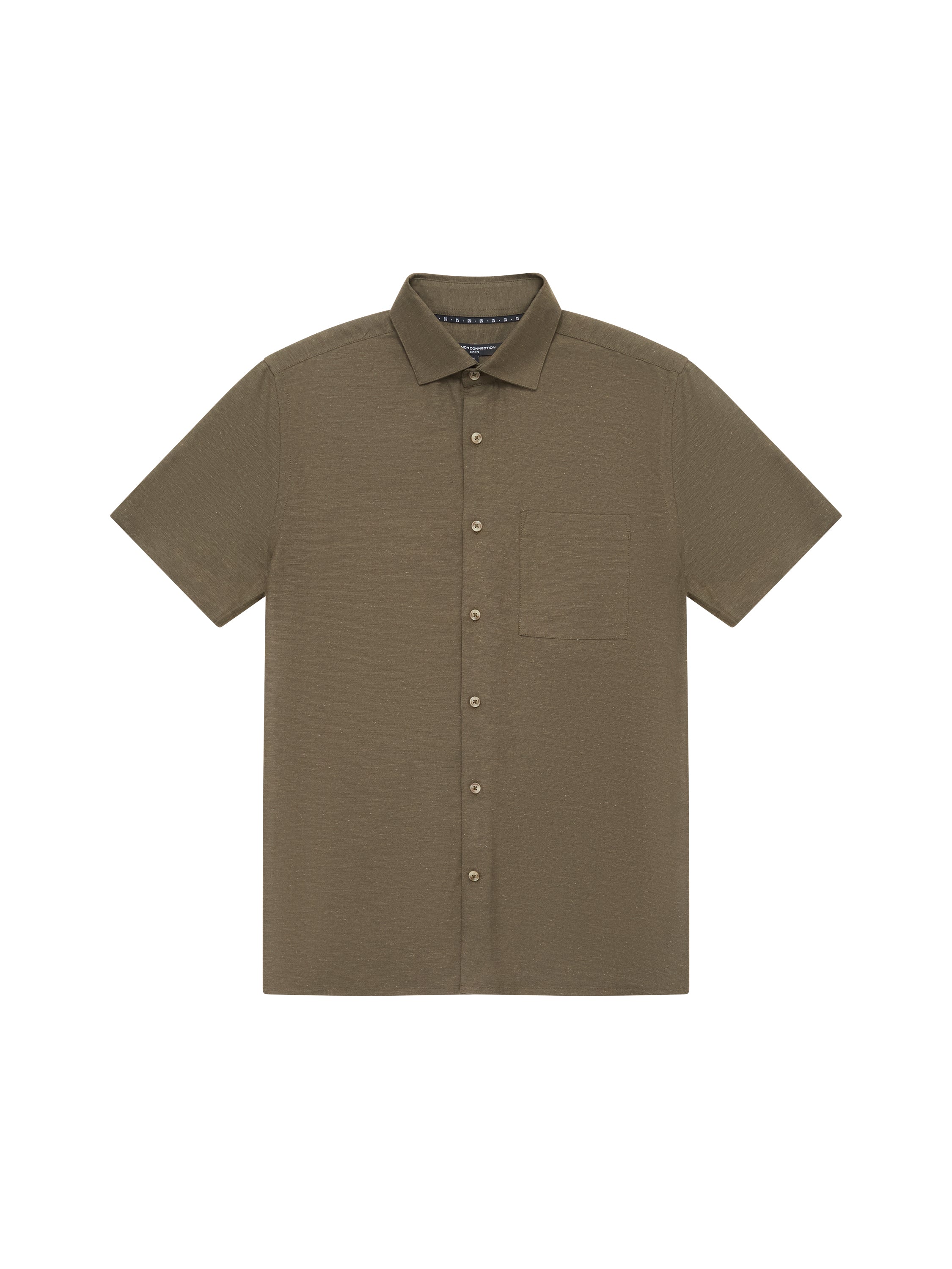 Short Sleeve Linen Blend Shirt