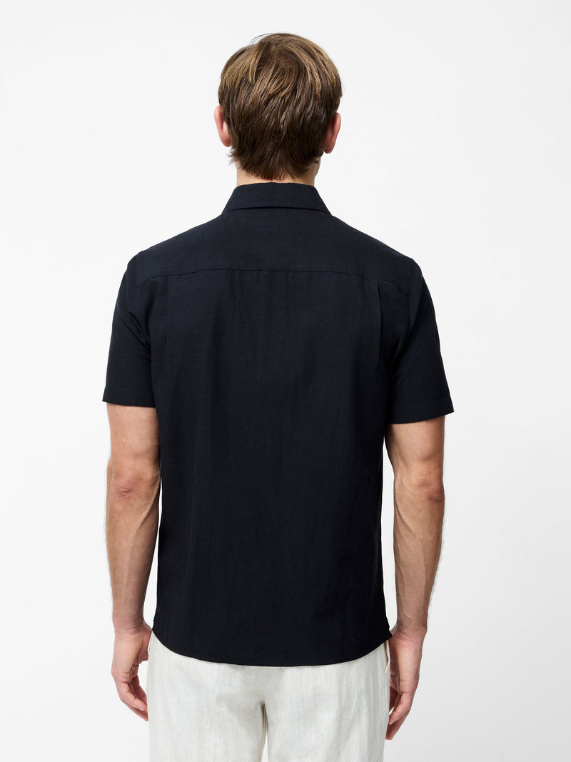 Short Sleeve Linen Blend Shirt