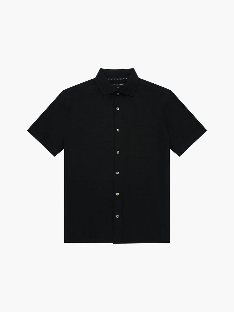 Short Sleeve Linen Blend Shirt