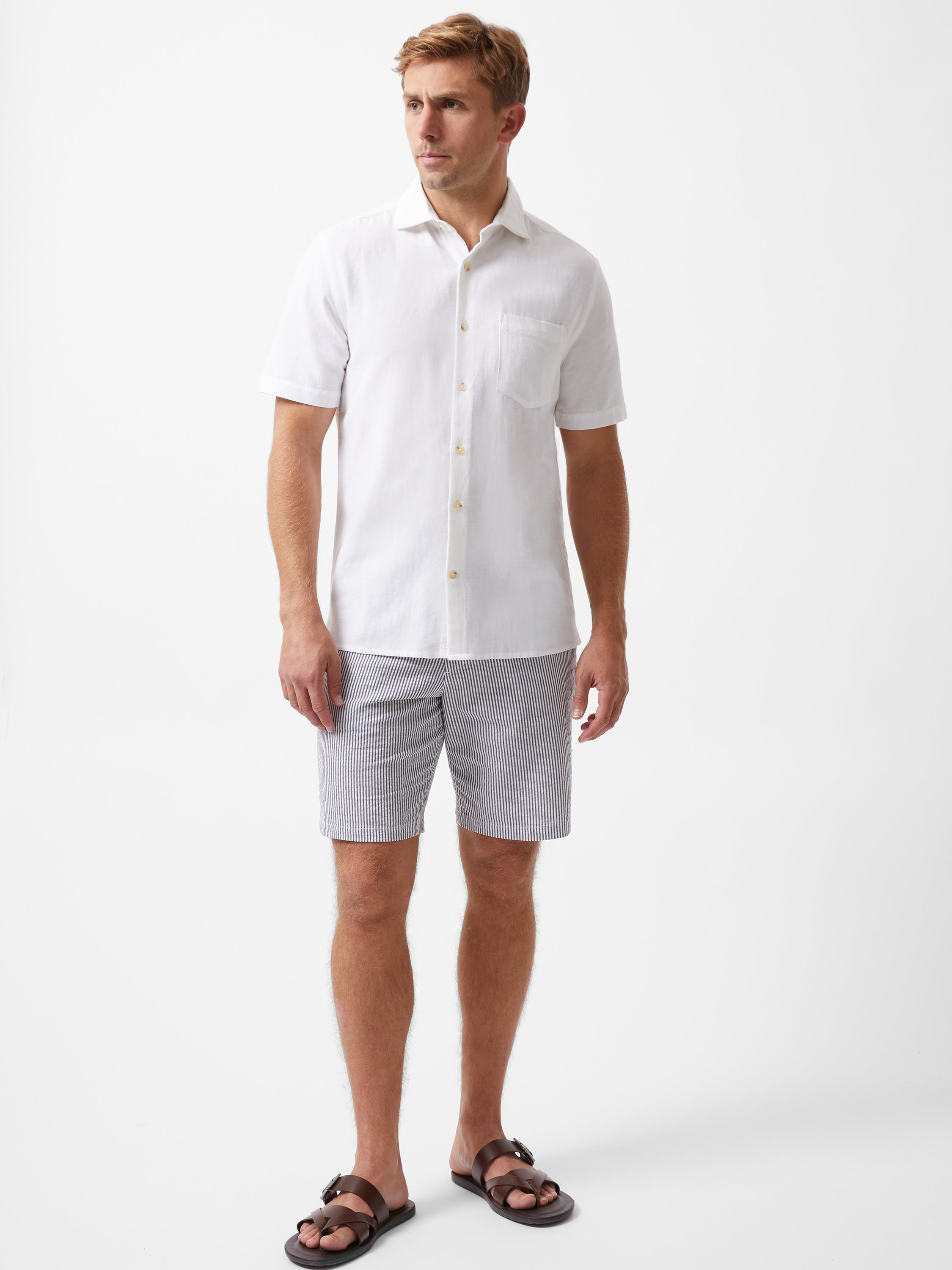 Short Sleeve Linen Blend Shirt