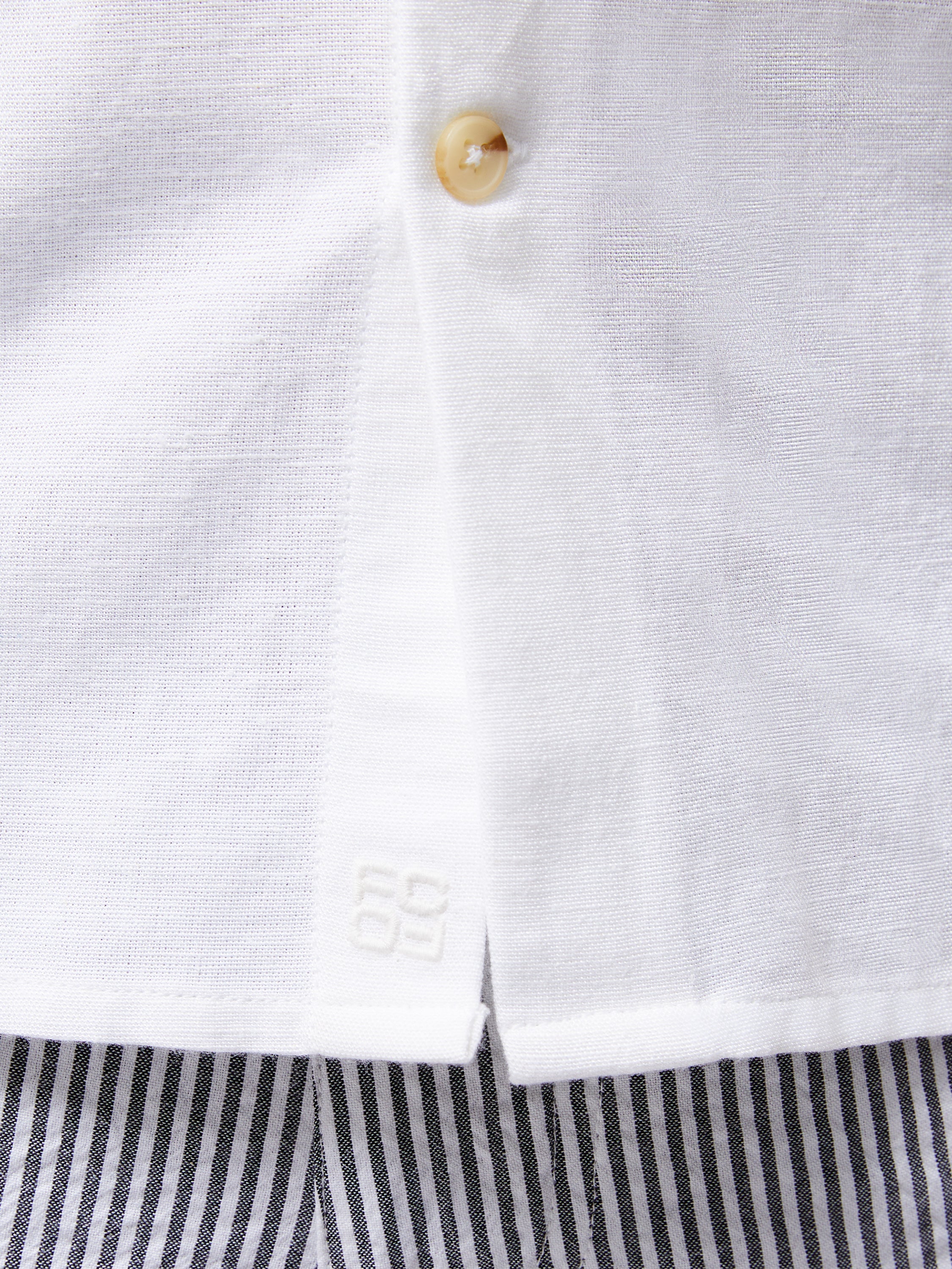 Short Sleeve Linen Blend Shirt