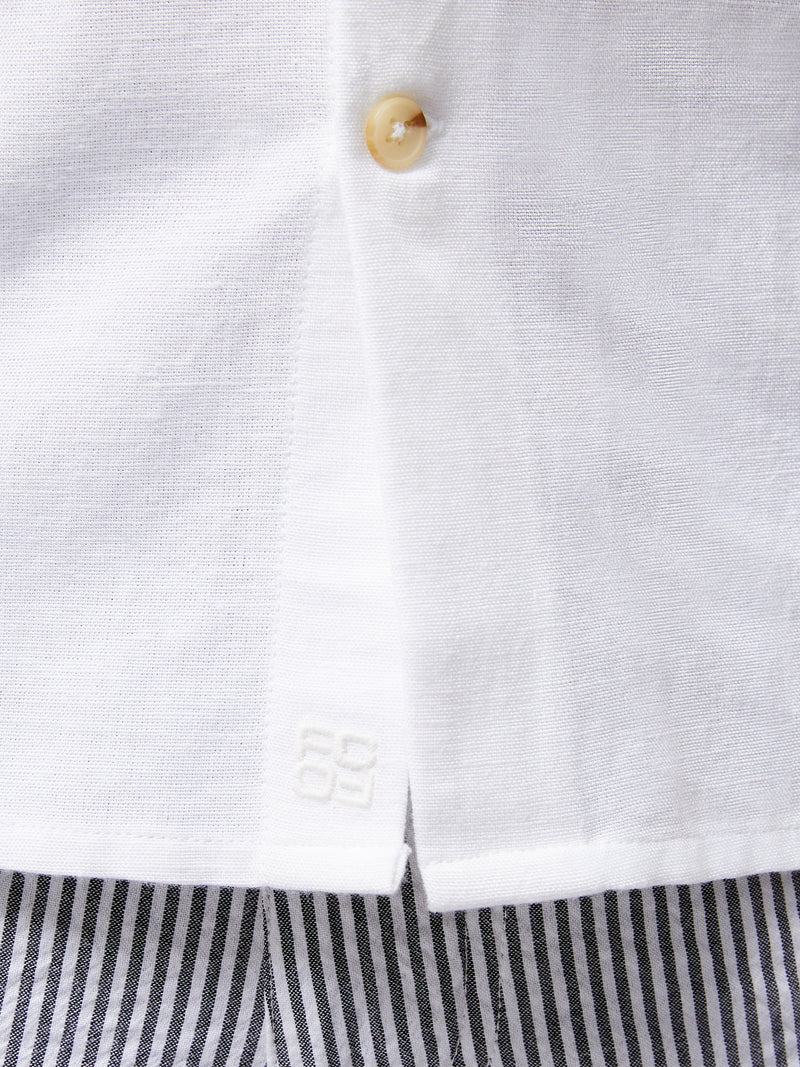 Short Sleeve Linen Blend Shirt