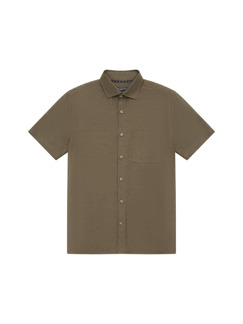 Short Sleeve Linen Blend Shirt