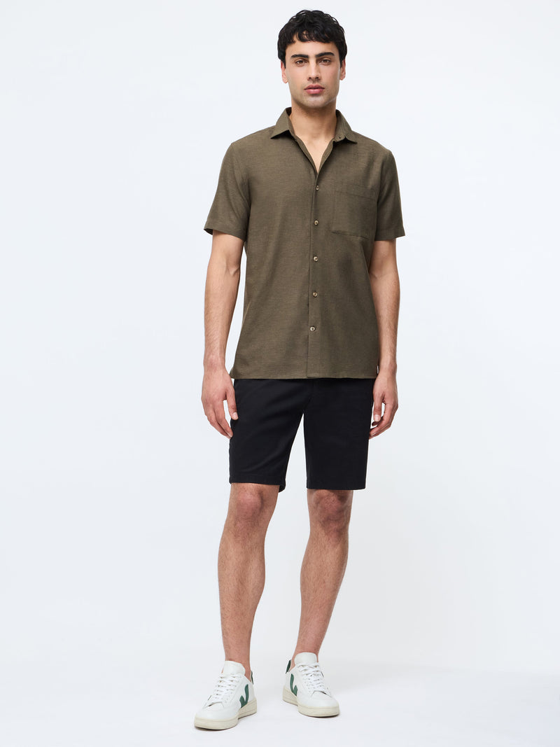 Short Sleeve Linen Blend Shirt
