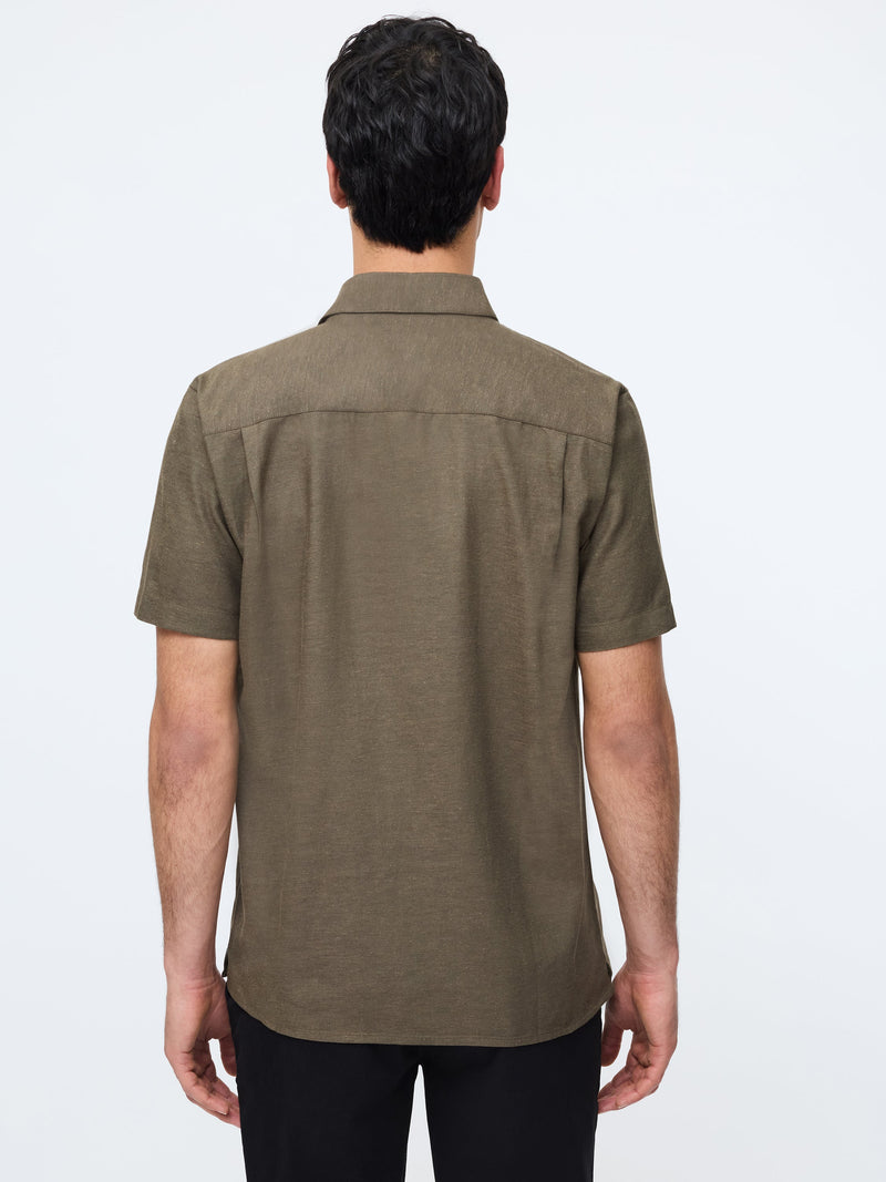 Short Sleeve Linen Blend Shirt