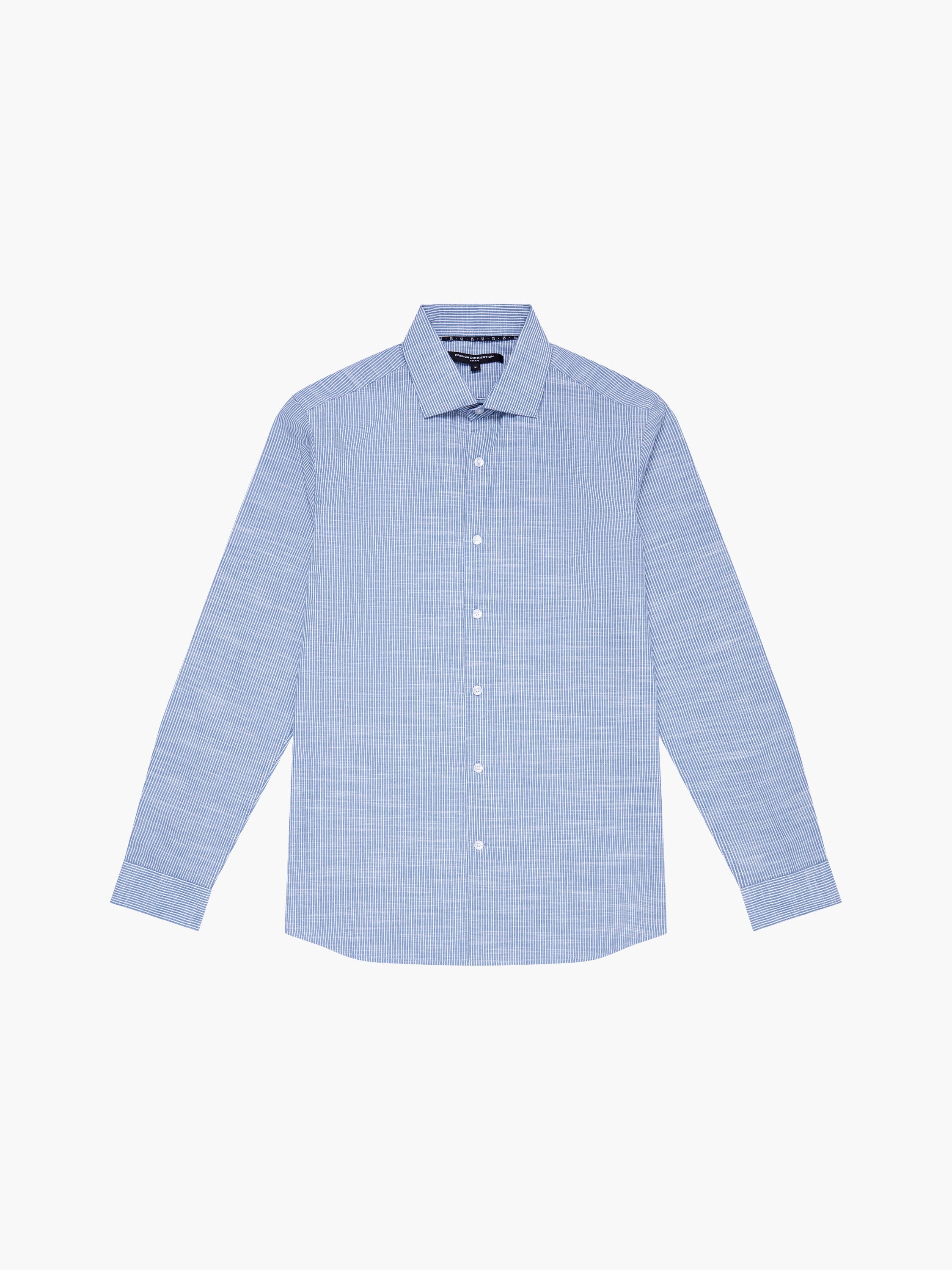 Slim Fit Cutaway Collar Stripe Shirt