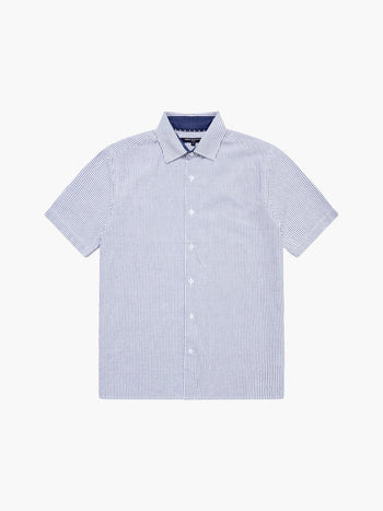Ticking Stripe Short Sleeve Shirt