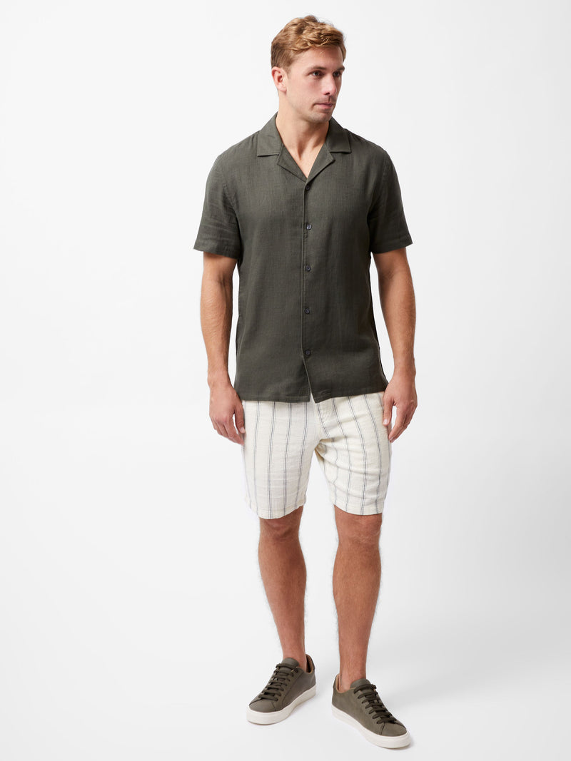 Short Sleeve Matty Weave Revere Shirt