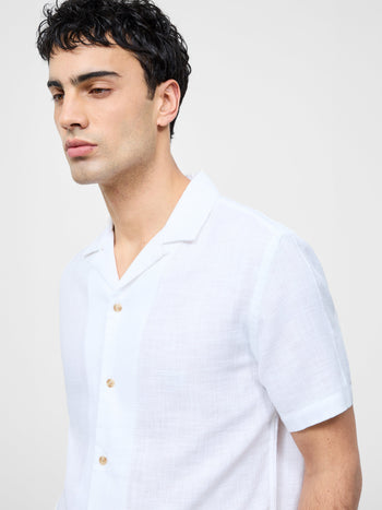 Short Sleeve Matty Weave Revere Shirt