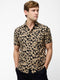 Linen Blend Printed Short Sleeve Shirt