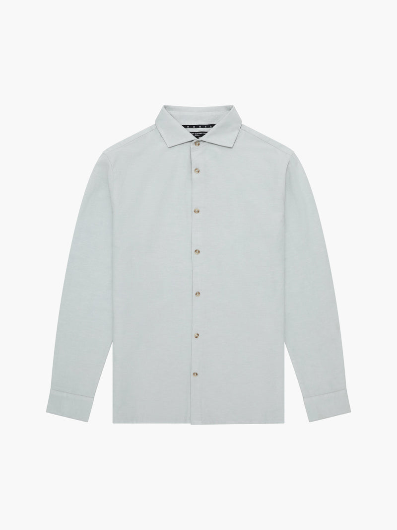 Long Sleeve Linen Blend Shirt