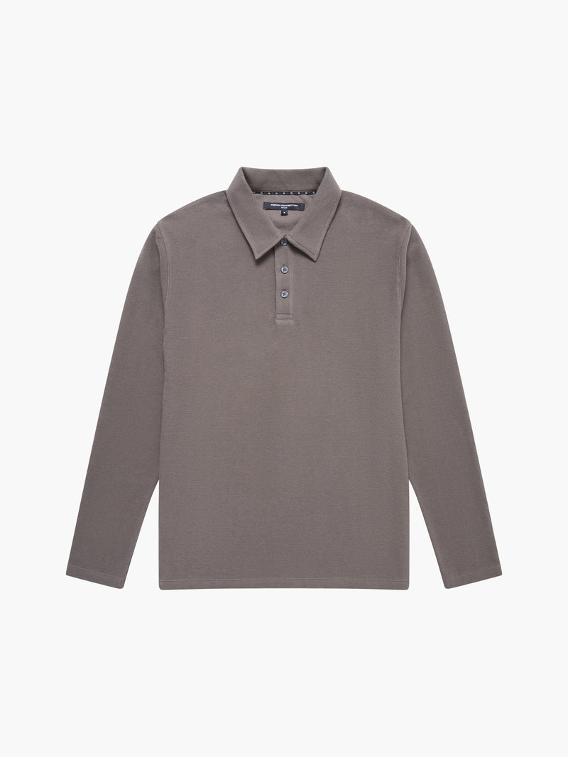 Long Sleeve Buttoned Polo Shirt