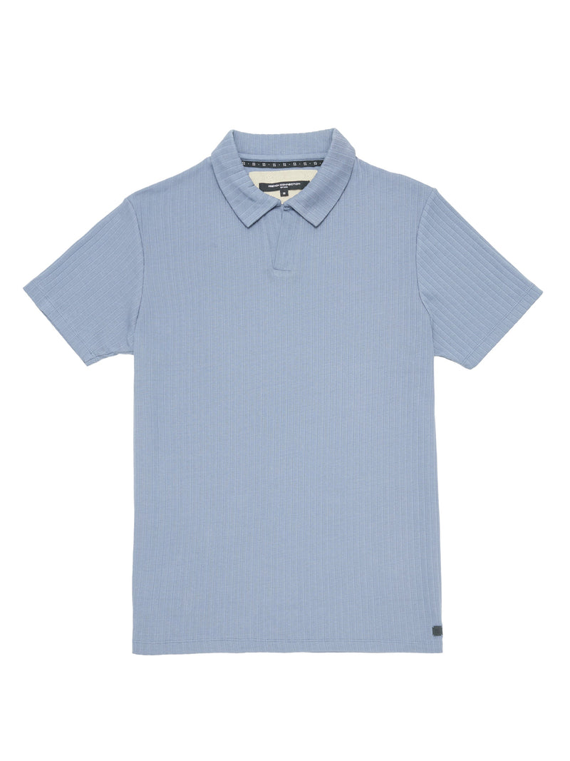 Variated Rib Short Sleeve Polo Shirt
