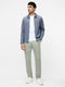 Long Sleeve Double Face Pique Zip Through Shirt