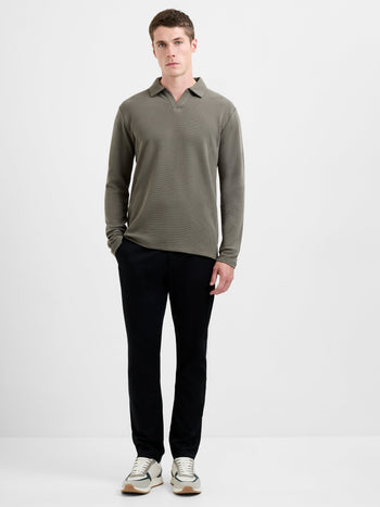 Long Sleeve Ottoman Trophy Neck Shirt