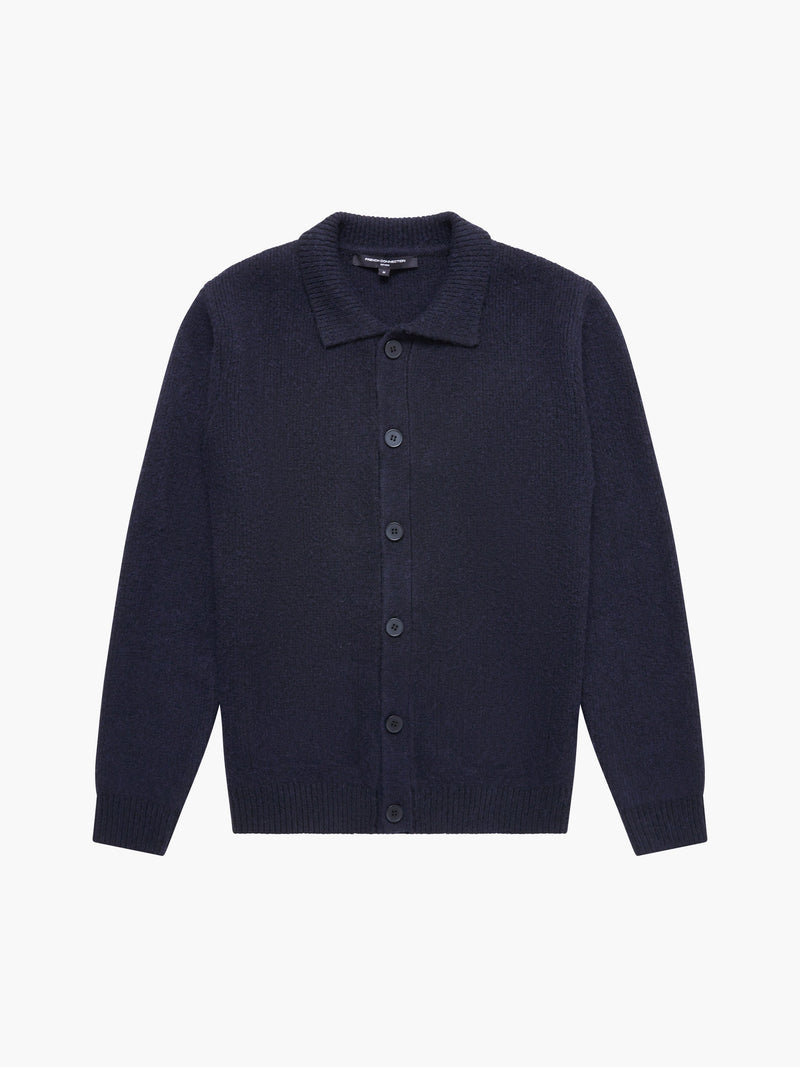 Collared Button-Down Knit Cardigan