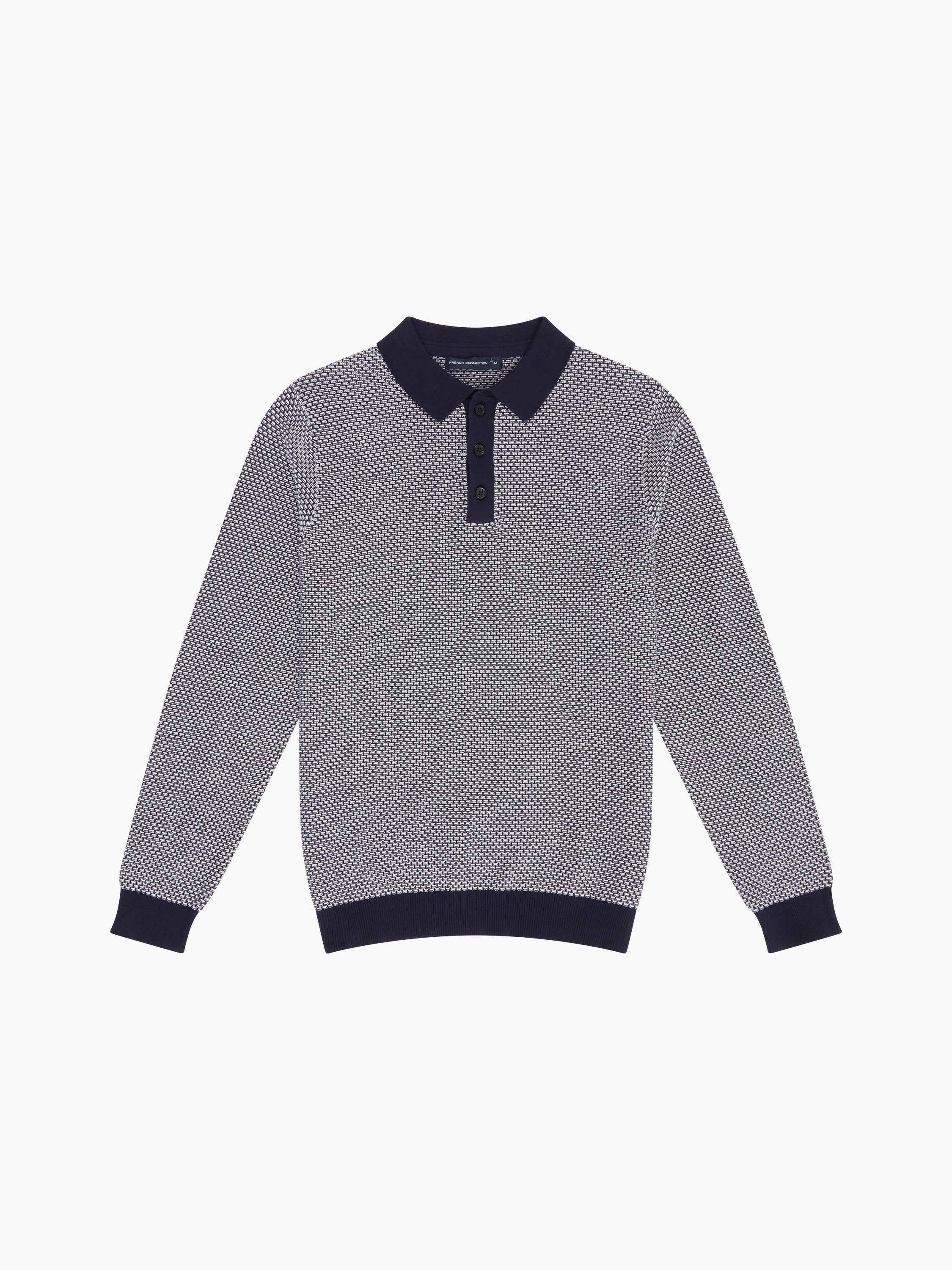 Long Sleeve Jacquard Polo Shirt