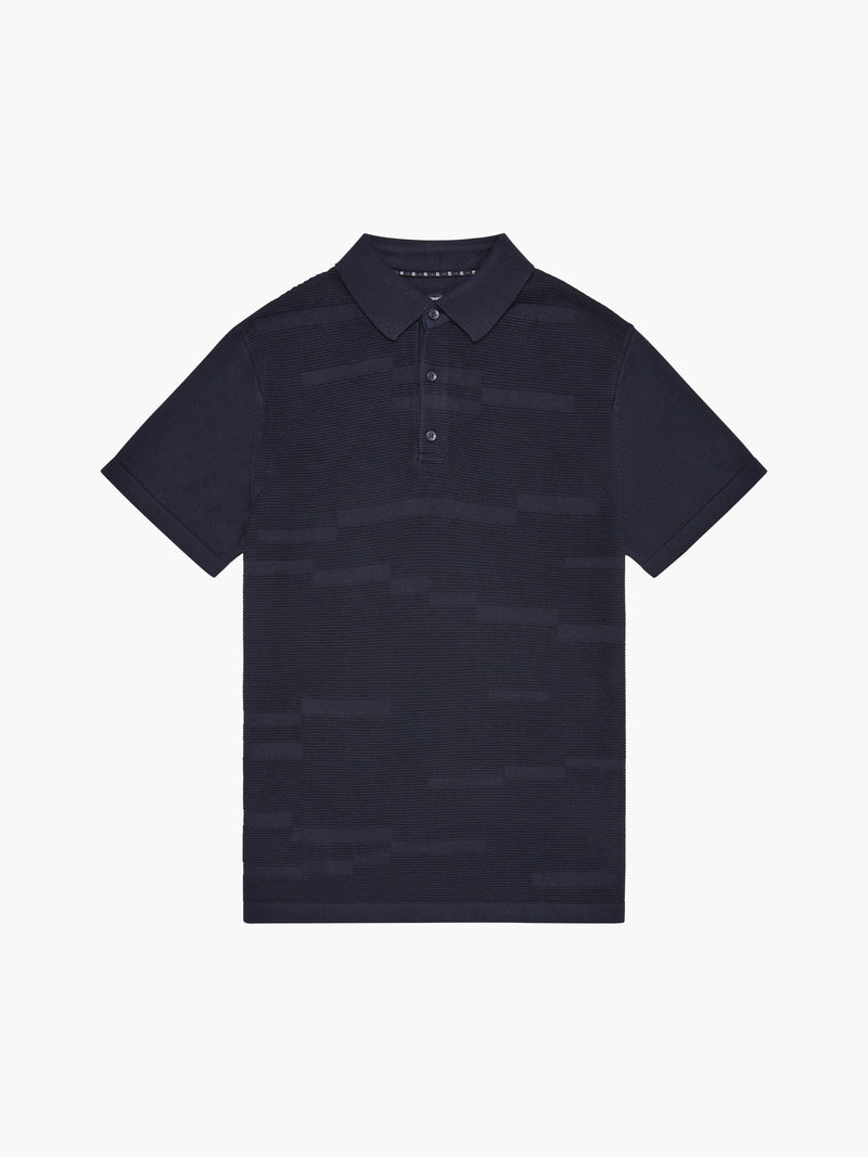 Textured Jacquard Block Polo Shirt