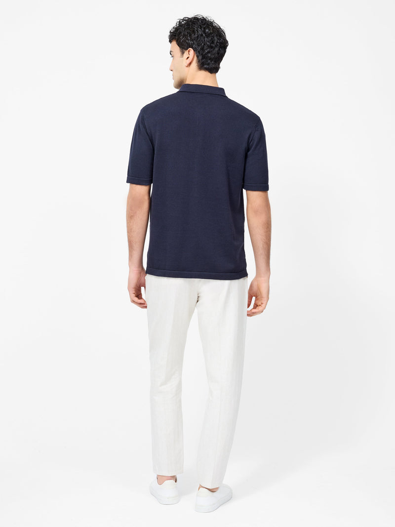 Textured Jacquard Block Polo Shirt
