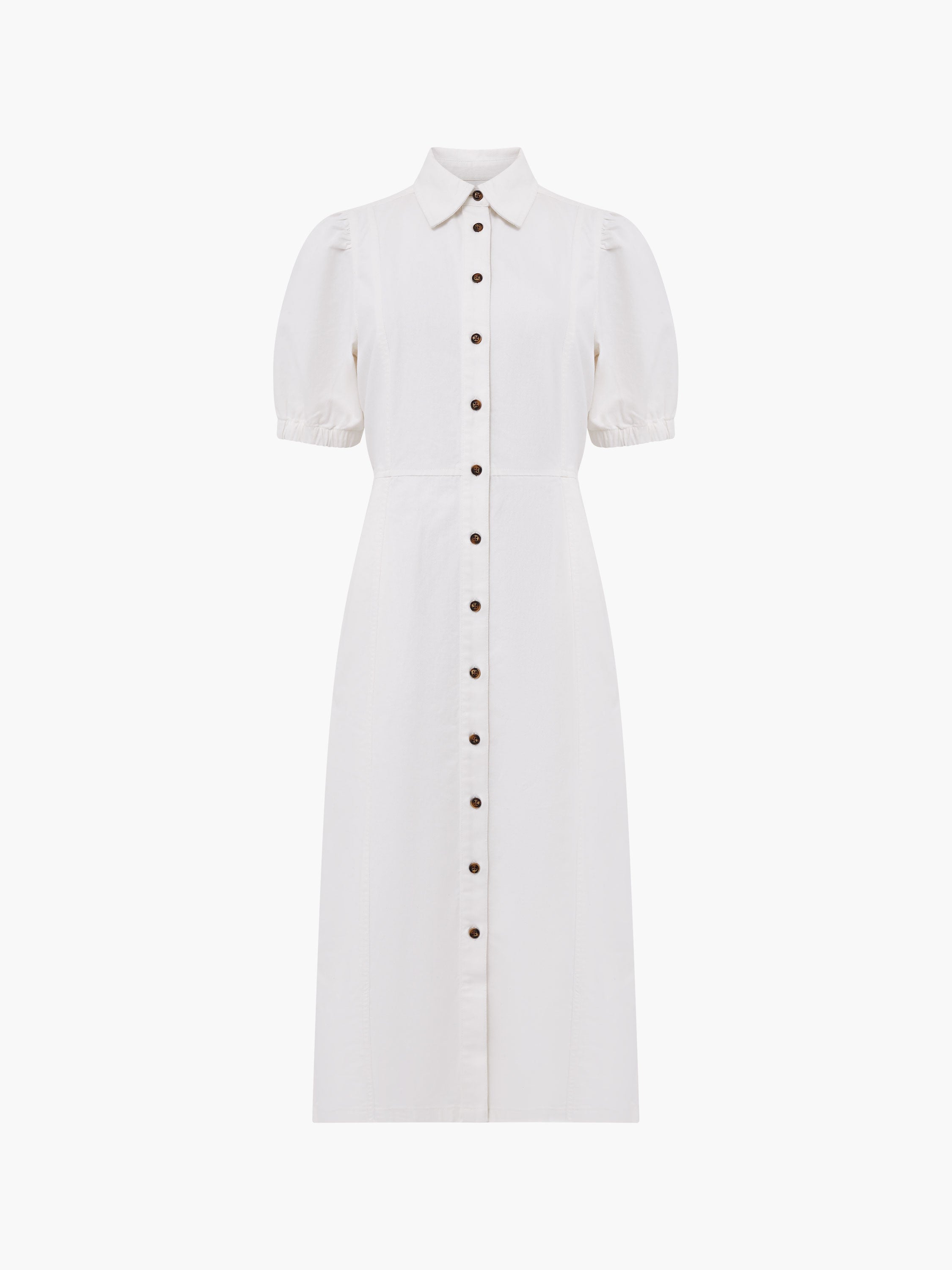 Chambray Denim Button Through Shirt Dress