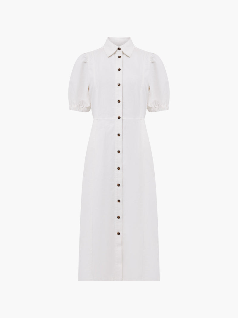 Chambray Denim Button Through Shirt Dress