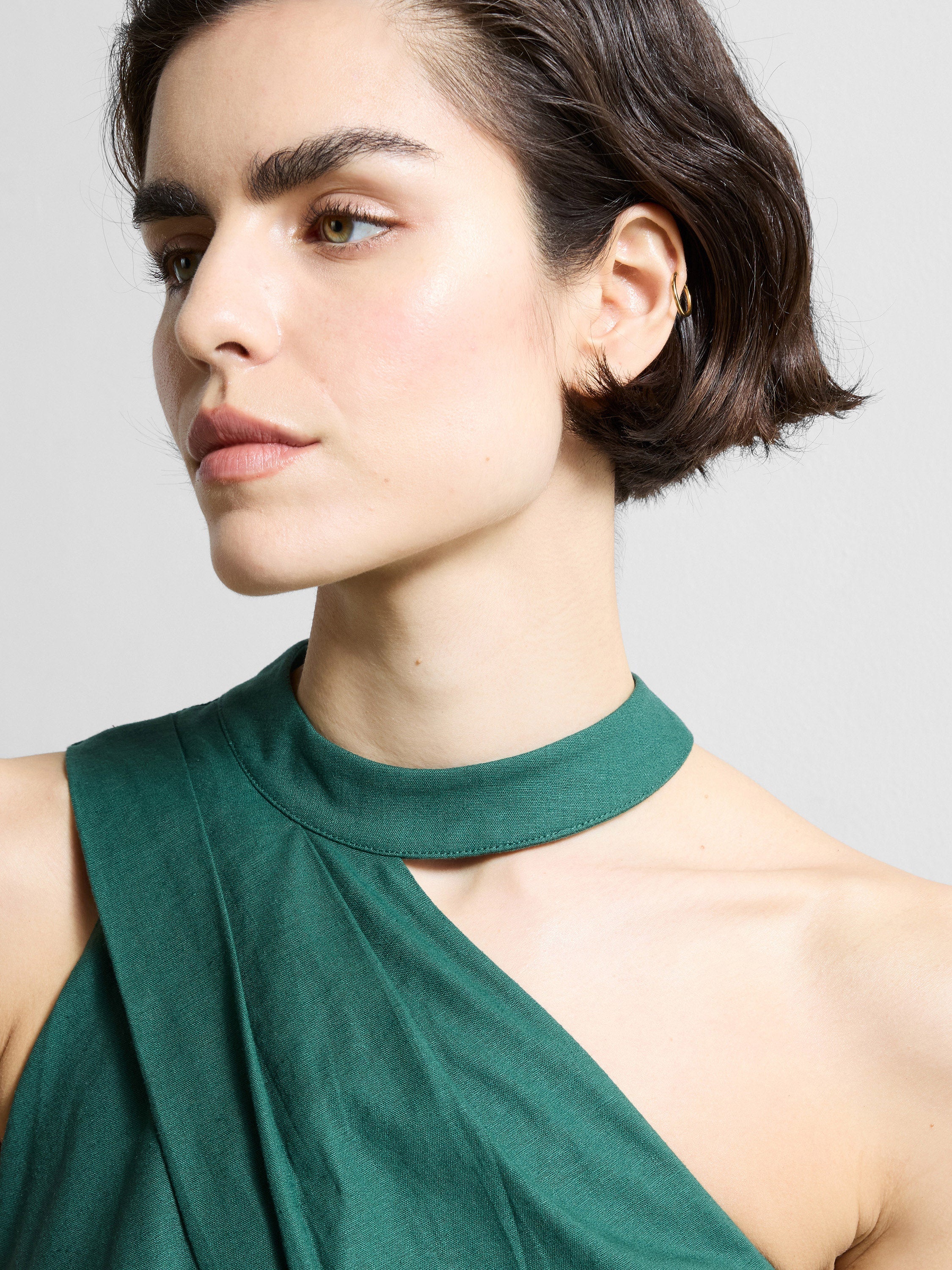 Aspen Linen Blend Halterneck Midi Dress