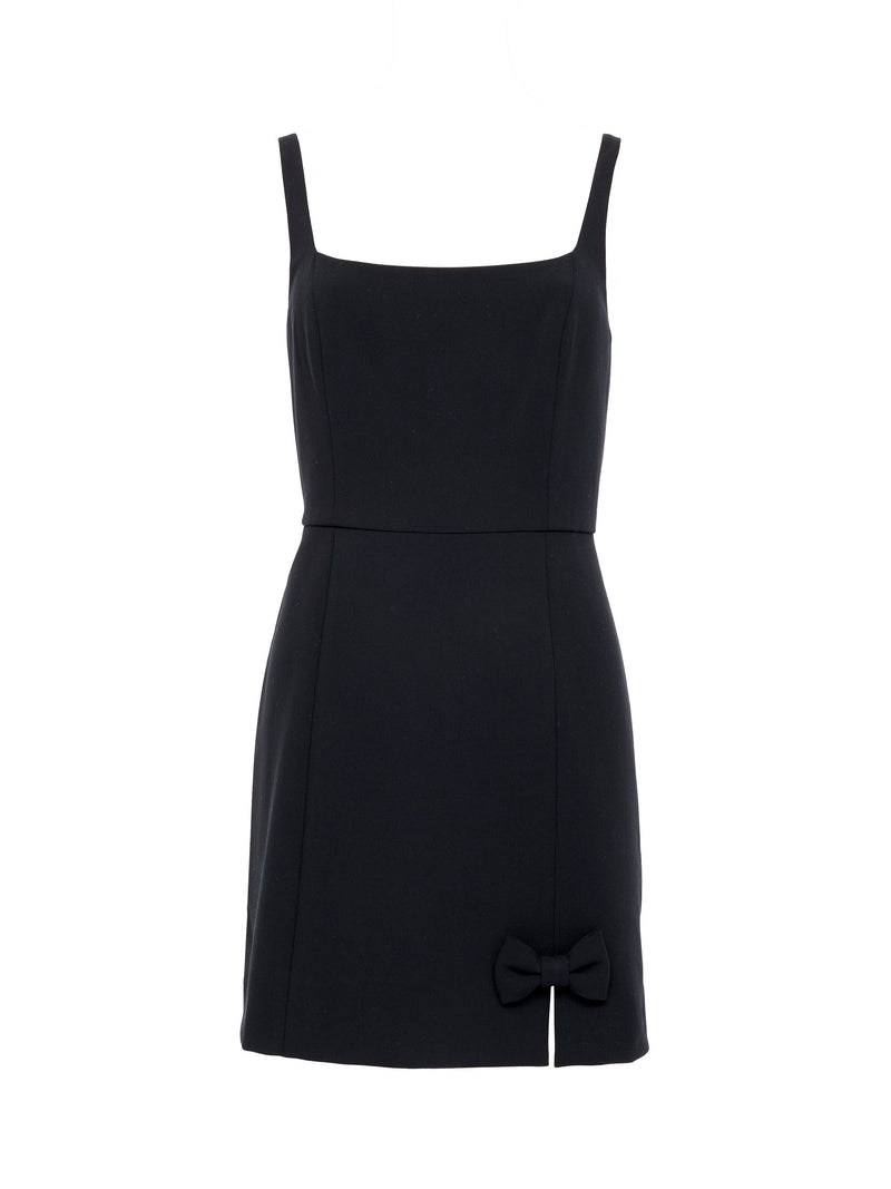 Whisper Bow Slit Strappy Mini Dress