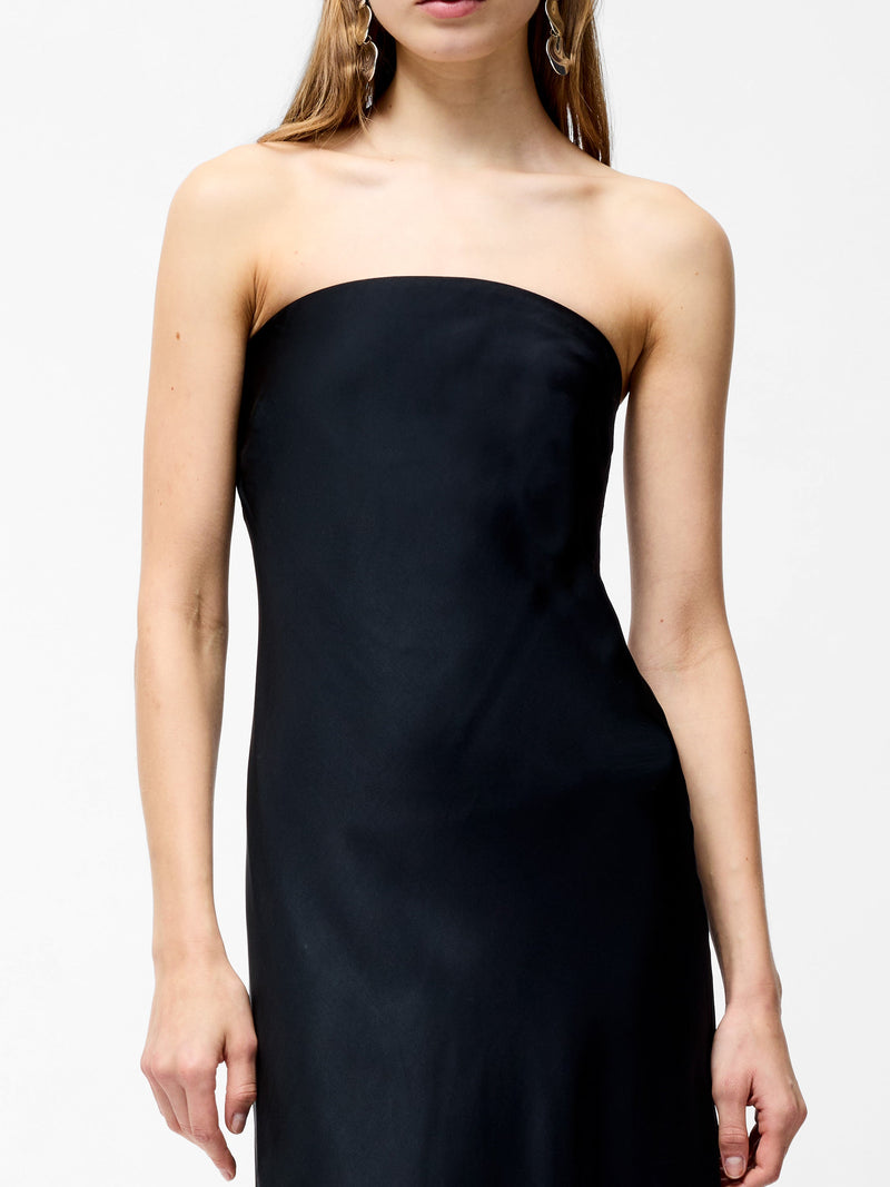 Oona Satin Bandeau Midi Dress