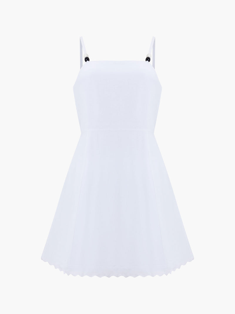 Ariette Linen Scalloped Mini Dress