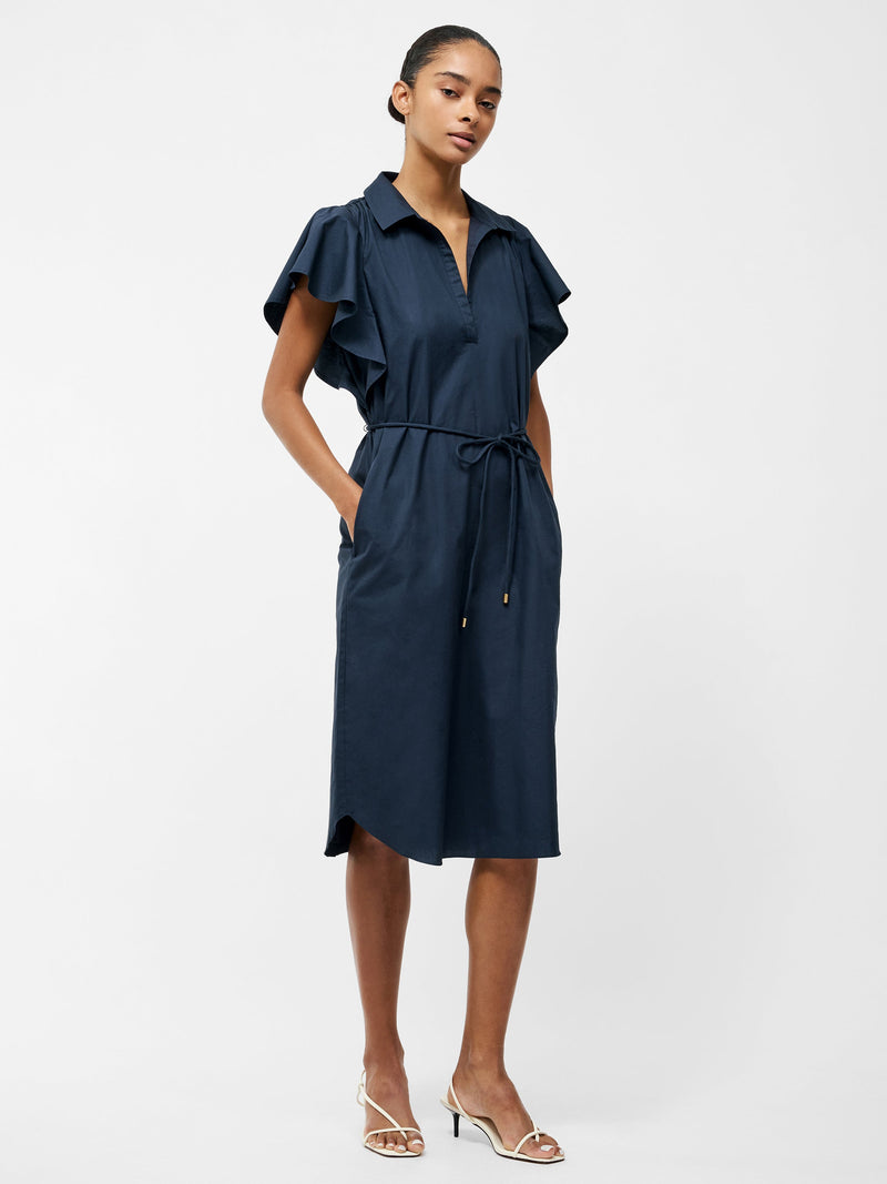 Cambria Cotton Belted Midi Dress