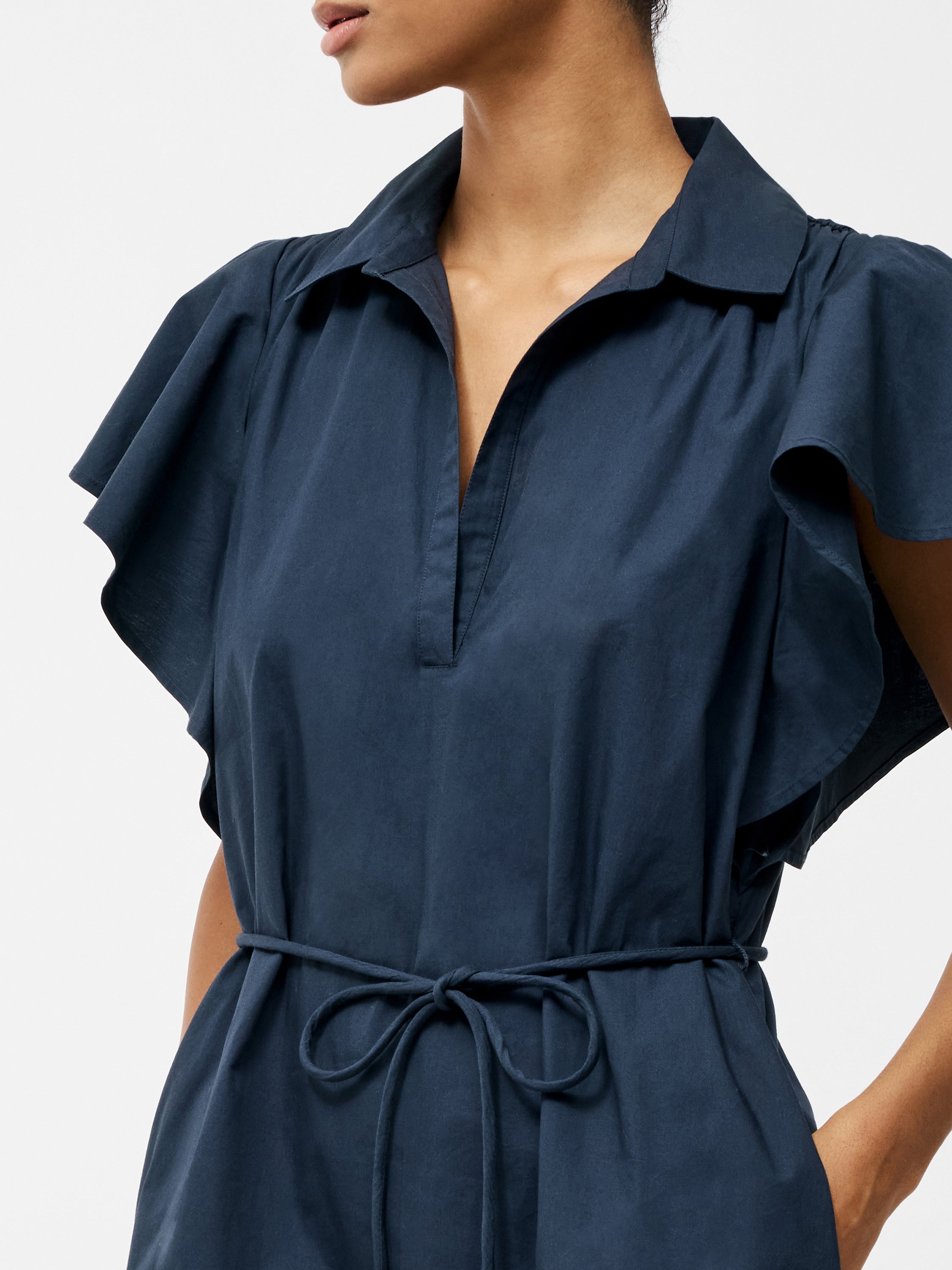 Cambria Cotton Belted Midi Dress