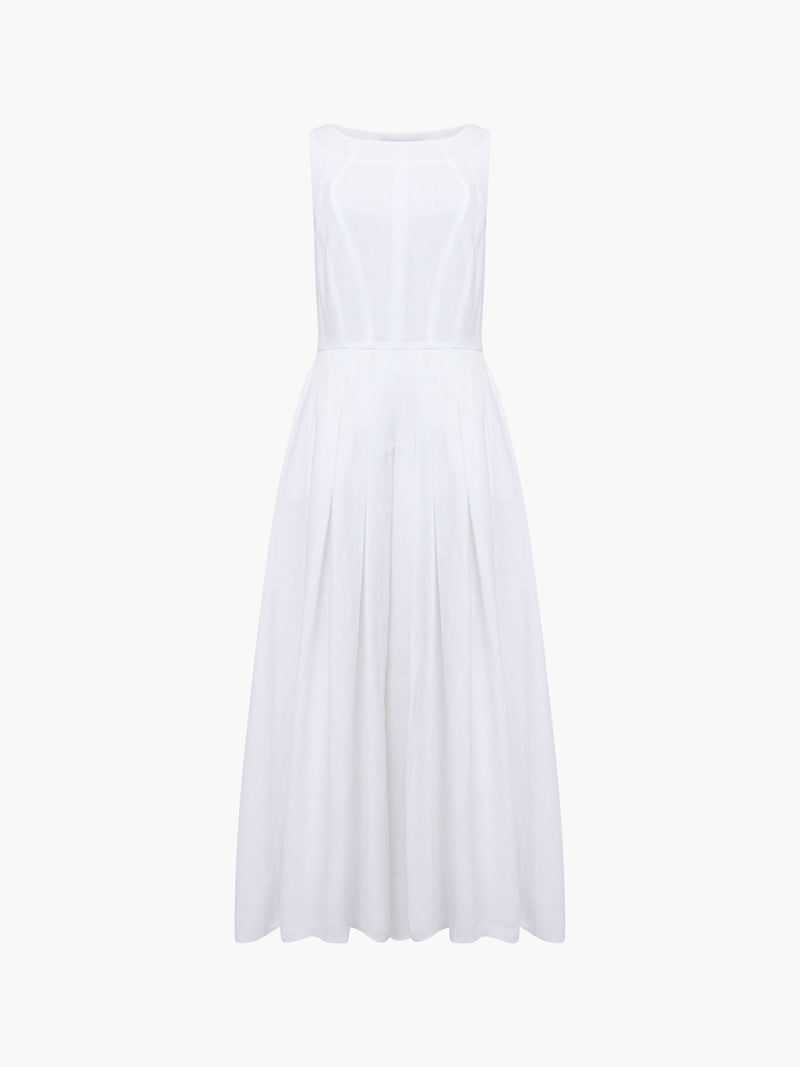 Ariette Linen Blend Sleeveless Midi Dress