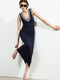 Sage Knitted Trim Dress