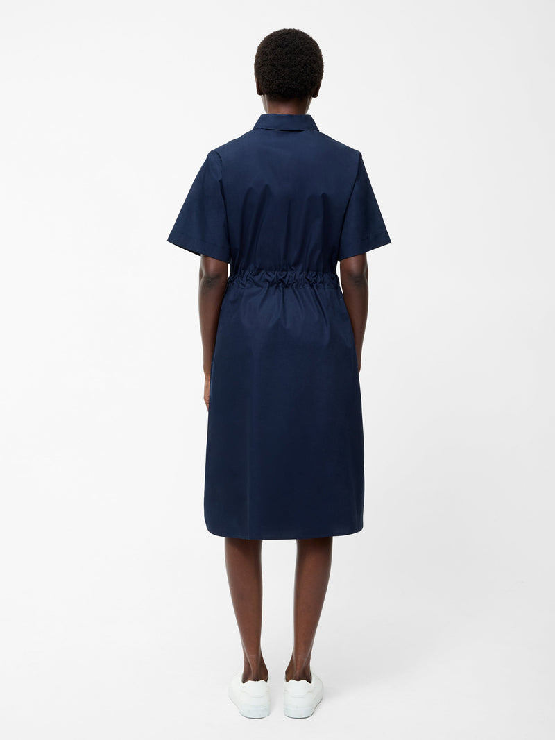 Poplin Tie Waist Shirt Dress
