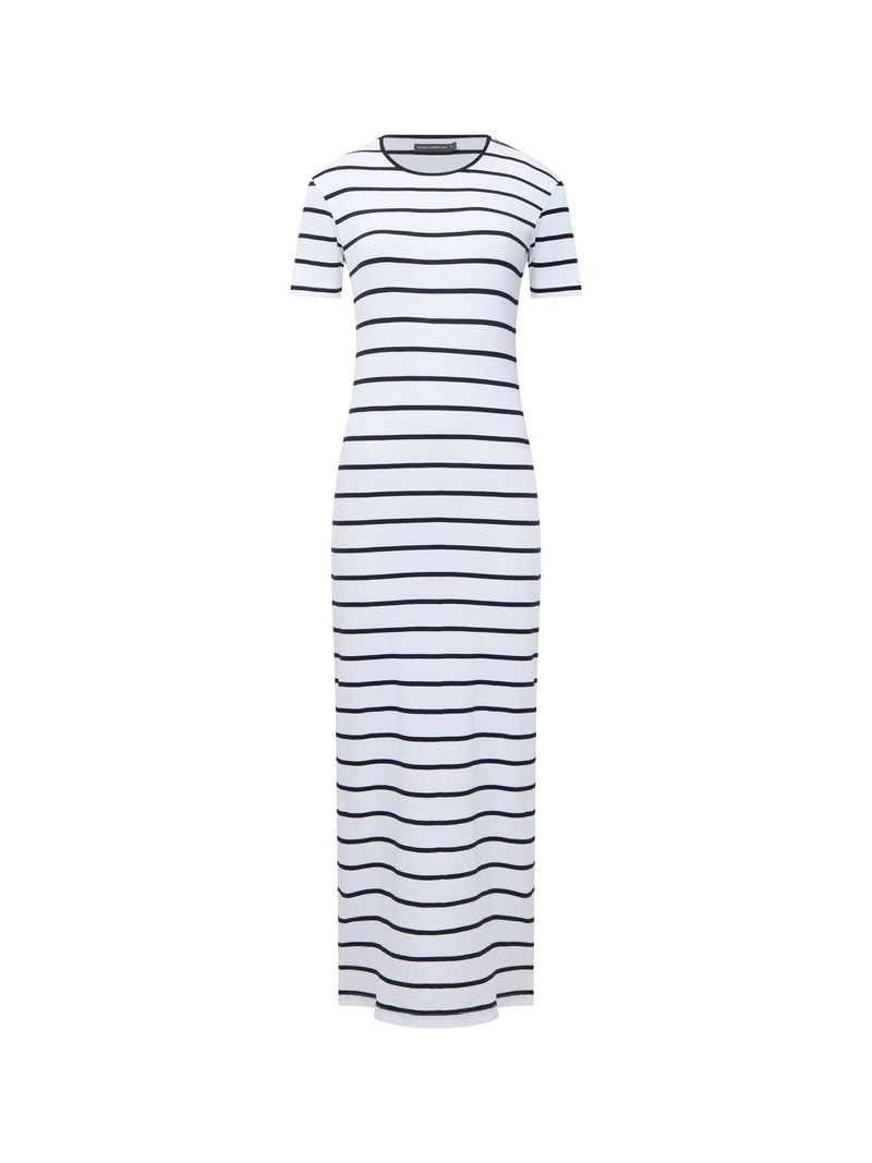 Ribbed Striped Midi Dress