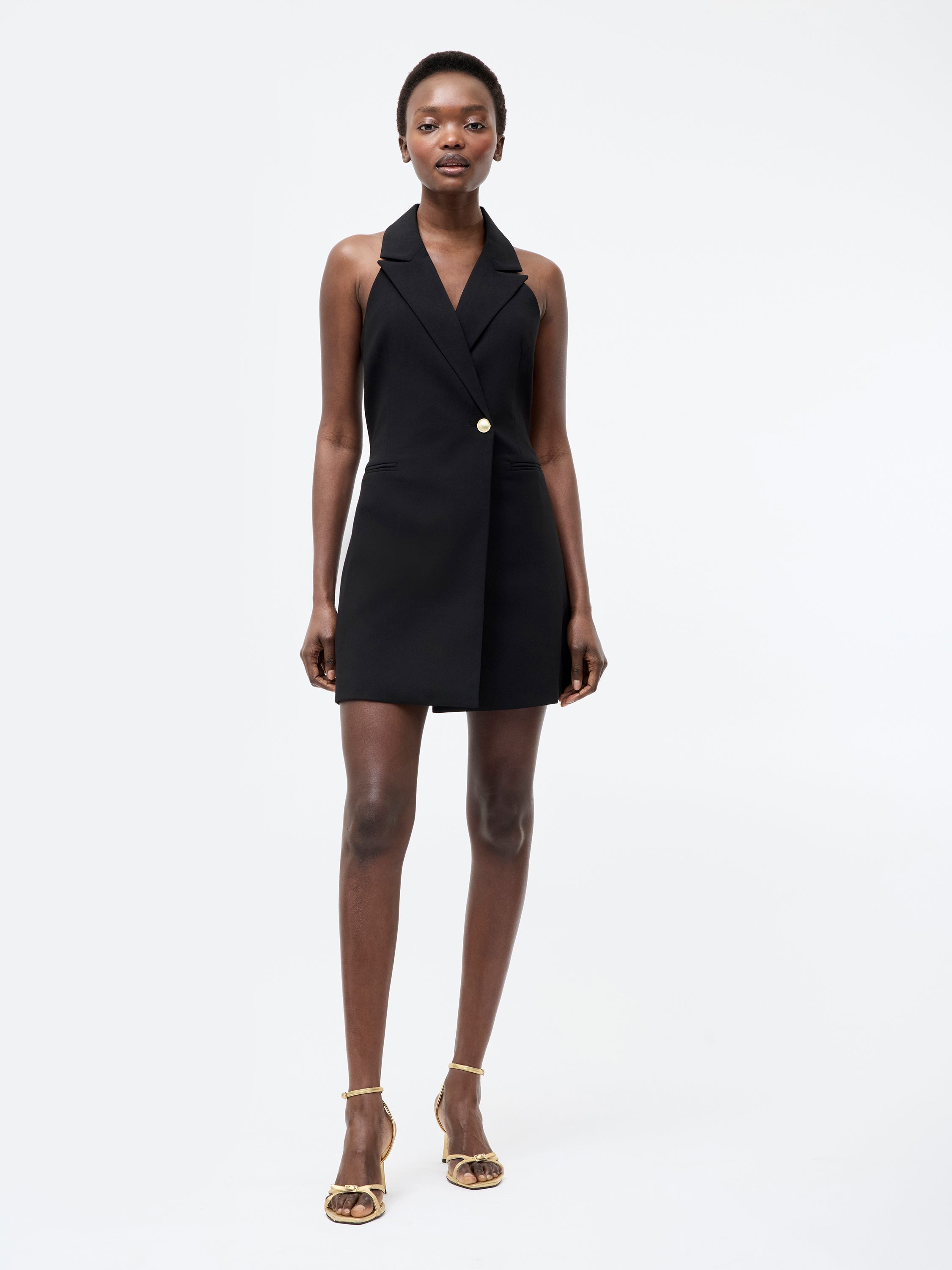 Halterneck Blazer Mini Dress