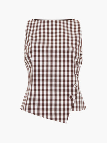Lexi Tailored Gingham Asymmetric Top