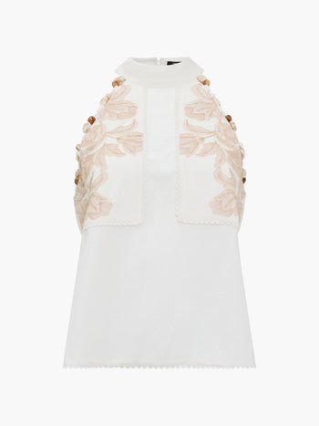 Calissa Embroidered Halterneck Top