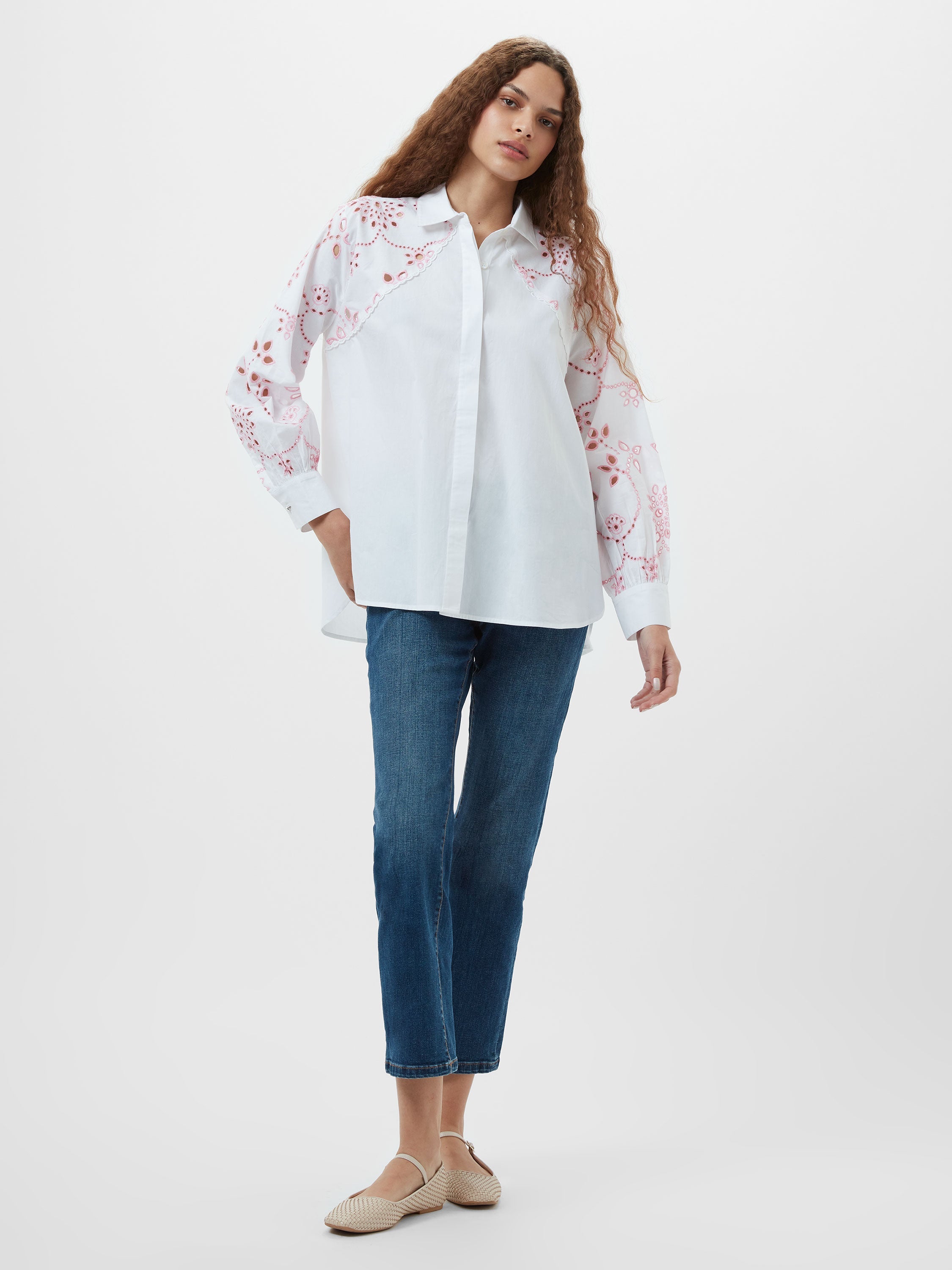 Cambria Cotton Embroidered Long Sleeve Shirt