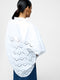 Broderie Back Long Sleeve Popover Shirt