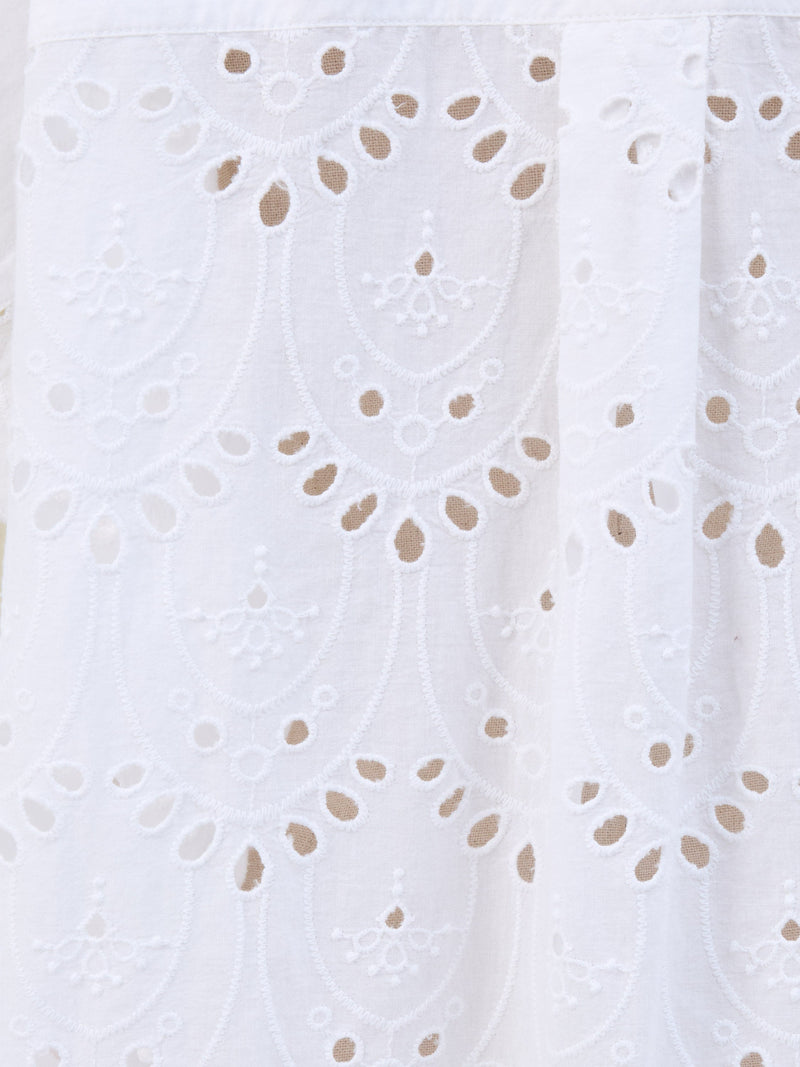 Broderie Back Short Sleeve Popover Shirt