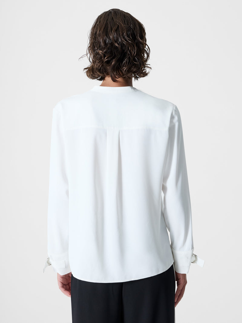 Mindy Collarless Long Sleeve Shirt