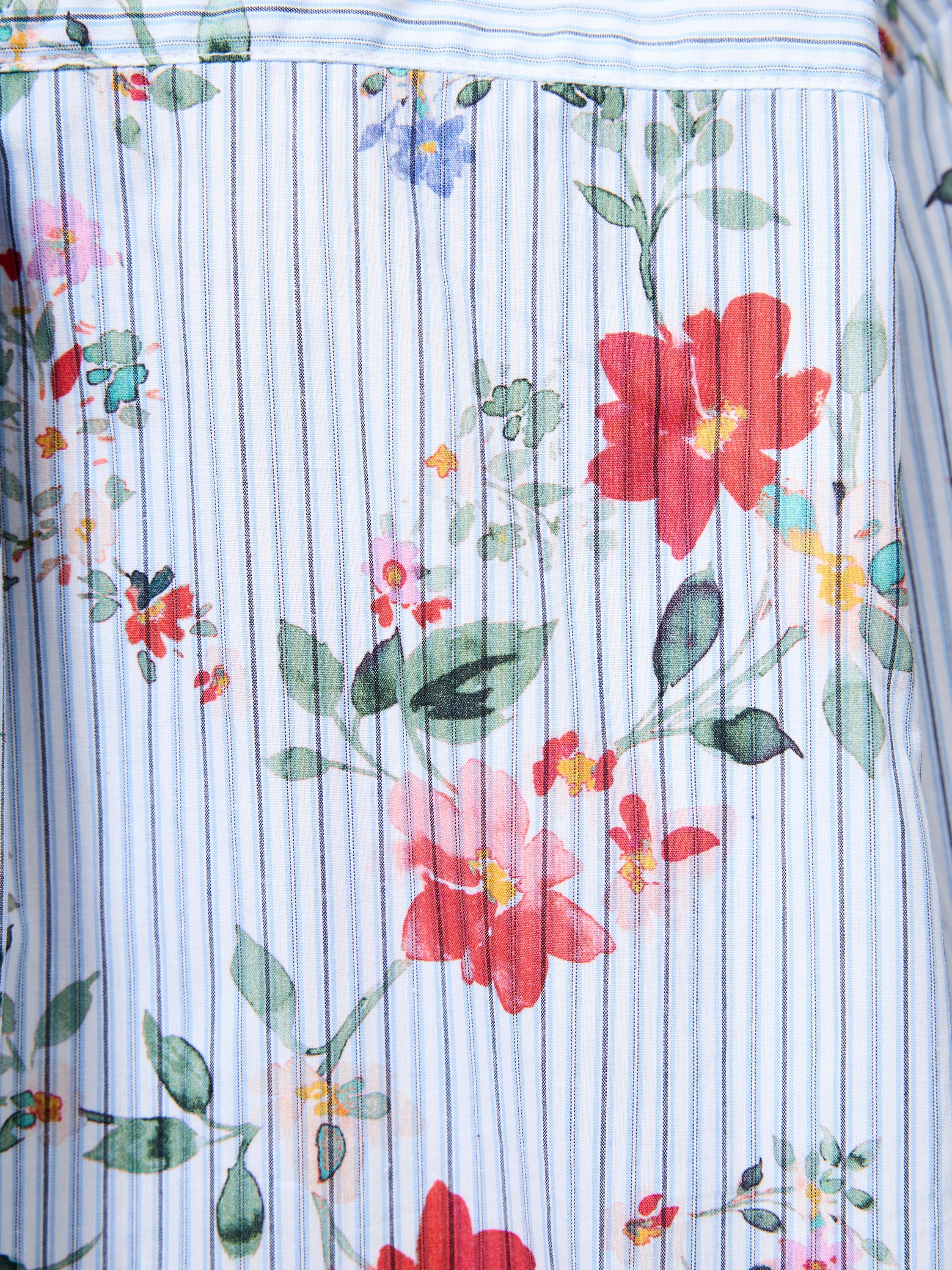 Floral Stripe Printed Long Sleeve Shirt