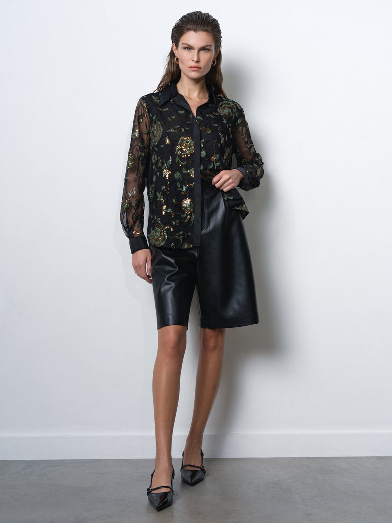 Roshene Sequin Long Sleeve Shirt