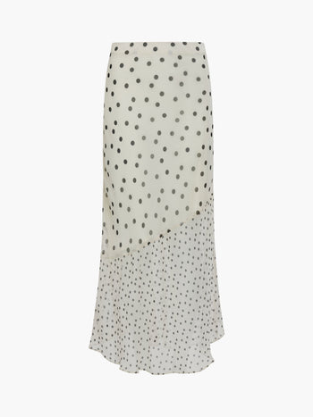 Emina Chiffon Monochrome Polka Dot Maxi Skirt