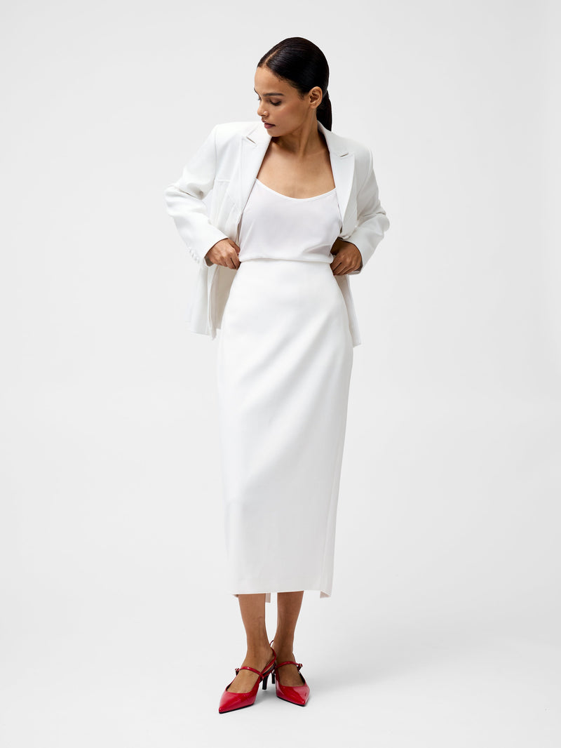 Cannes Twill Split Midi Skirt