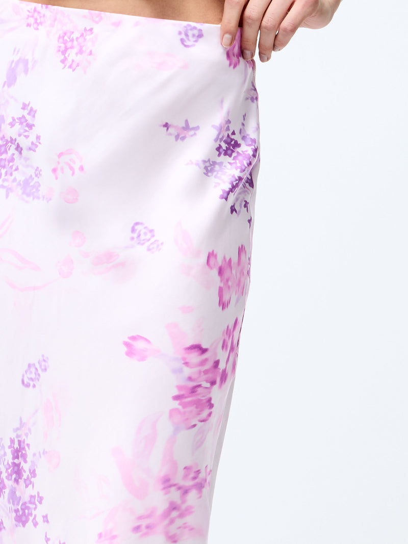 Elyria Oona Satin Midi Skirt