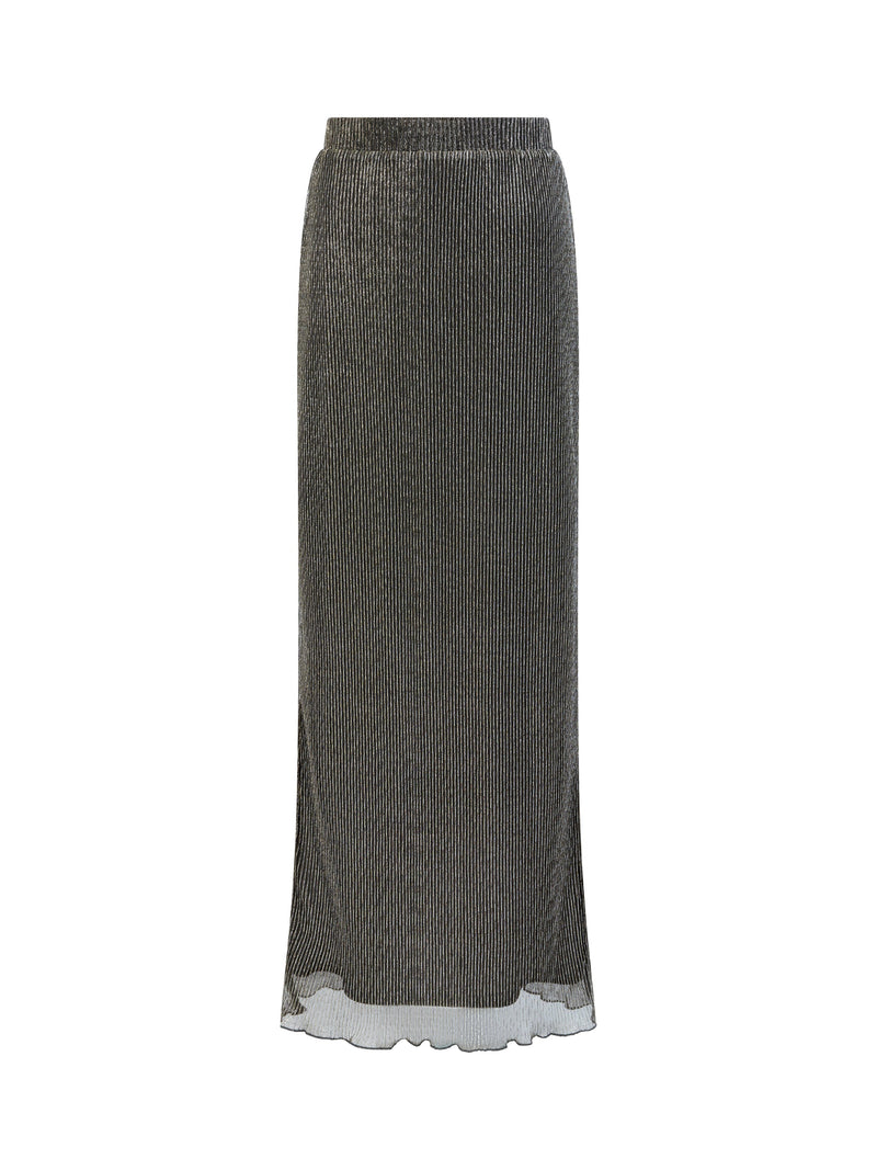 Tamy Lurex Plisse Maxi Skirt
