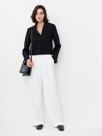Morgan Tailored Pinstripe Cropped Blazer